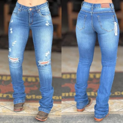CALÇA FEMININA ARAME AVERAGE FLARE RASGADINHA