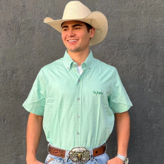 CAMISA TEXAS FARM MASC LISA VERDE ÁGUA - CAC620