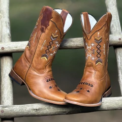 Bota Texana Tex Team By Maísa Seabra Fóssil Mostarda - B-75 898