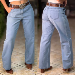 CALÇA FEM WIDE LEG EVIDENCE DELAVE - 2613/1