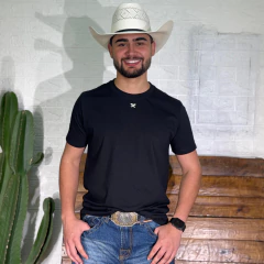 Camiseta Tex Team Masculina Logo gola - Preta - comprar online