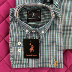 CAMISA AUSTIN WESTERN INF UNISSEX ML - CINZA
