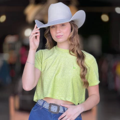 CROPPED LIFE WESTERN SASHA GLITTER MC - VERDE