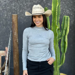 Blusa Manga Longa Tex Team Western Rebeka Canelada Cinza - comprar online
