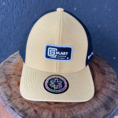 BONÉ SMART AMARELO E PRETO COM BORDADO BRANCO