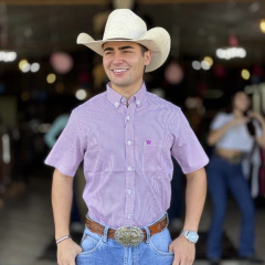 CAMISA LIFE WESTERN MASC MC XADREZ - ROXA