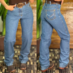 CALÇA MADE IN LIDA BRUTA BALÃO BORDADA - STONE