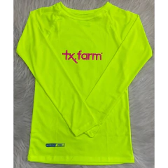 CAMISETA TÉRMICA TEXAS FARM FEM UV50 ML - UVF001- AMARELO NEON