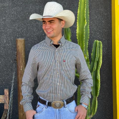 Camisa Os Vaqueiros Masc ML Xadrez - Azul/Verde/Bege - comprar online