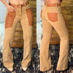 CALÇA MOON HORSE FLARE COLOR OCRE -101