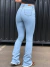 CALÇA TEX TEAM FEM RASGADINHA JULI - SKY - comprar online