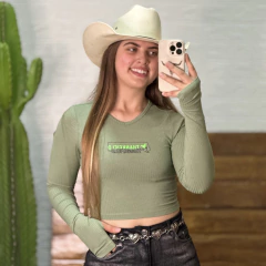 CROPPED THANKFIELD MANHATAN ML VERDE MILITAR - 7089