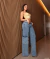 Calça Consciência Jeans Relaxed Cargo Sky Médio - 24593 - loja online