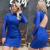 VESTIDO CURTO M/L EM PAETE AZUL