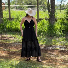 Vestido Incentive Aurora Voal - Preto - comprar online