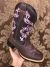 BOTA CAMILA TEXANA FLOR RAMOS ROSA - comprar online