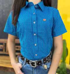CAMISETE FEMININA COUNTRY WAY AZUL CLARO MANGA CURTA