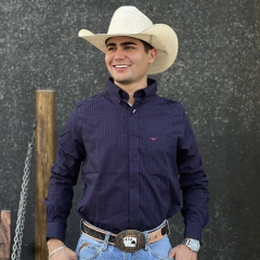 CAMISA RODEO FARM MASC ML XADREZ - MARINHO/VINHO