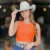 CROPPED LIFE WESTERN KISHA GLITTER REGATA - LARANJA