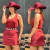 Vestido Unicorn Flora Em Suede Vermelho - 2191 - comprar online