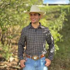 CAMISA SIBRA MASC XADREZ ML DE FLANELA GRANITO- 4145R