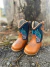 BOTA TEXANA BABY AZUL/MARROM