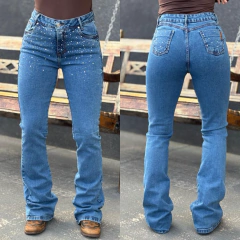 Calça Bill Way Feminina Jeans Marmorizada Com Brilho - 007775 - comprar online