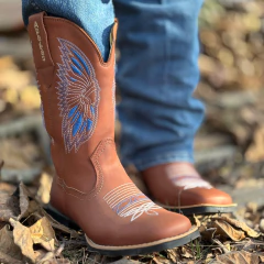 Bota Texana Apallas Couro Legitimo Cocar Marrom - comprar online