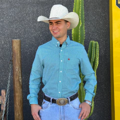 Camisa Os Vaqueiros Masc ML Xadrez - Azul Claro/Preto - comprar online