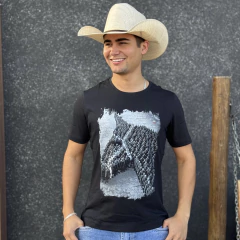 Camiseta Eduardo Costa Masculina Cavalo de Guerra - Preta - comprar online