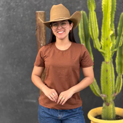 Blusinha Tex Team Rancher Bordada - Marrom - comprar online