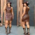 Vestido Unicorn Em Couro PU Marrom - 9504 na internet