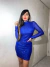VESTIDO CURTO M/L EM PAETE AZUL na internet