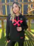 MOLETOM TEX TEAM FEM TXT PINK - PRETO