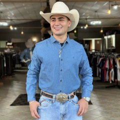 CAMISA JEANS SIBRA MASC MARINHO SLIN - 4110S