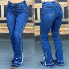 Calça Os Vaqueiros Fem Desfi Com Tachas - 10081 - comprar online