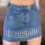 Saia Alizanda Feminina Jeans com Strass - comprar online