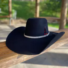 CHAPEU PRALANA PRETO COM BANDINHA DE STRASS