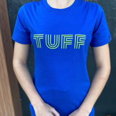 BLUSINHA TUFF AZUL COM DETALHE EM VERDE NEON