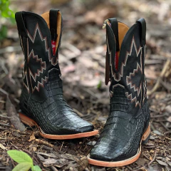 Bota Texana de Jacaré Goyazes Masculina Exótica Preto - 214805-JC - comprar online