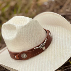 Bandinha De Chapéu Couro Longhorn Pinhão - comprar online