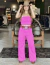 CONJUNTO MIYA CROPPED E CALÇA ROSA - comprar online