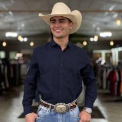 CAMISA JEANS SIBRA MASC SLIN MARINHO - 4111S