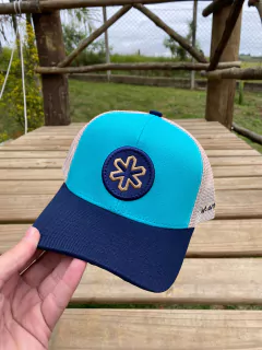 BONÉ TUFF ISLAND TURQUESA COM LOGO BEGE 7182