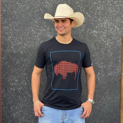 Camiseta Gringa Masculina Square Bison Black - 1019029 - comprar online