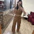 CONJUNTO MIYA CROPPED E CALÇA CARAMELO 6152