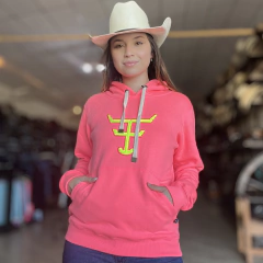 MOLETOM TEXAS FARM ROSA NEON AMARELO NEON - MTF016