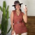 COLETE CHIC CORAL DE LÃ TERRACOTA C/ CINTO - YSS019 - comprar online