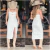 VESTIDO CONSCIÊNCIA JEANS EM COURO PU OFF WHITE C/ DECOTE VASADO - 90454