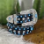 Cinto Iron Preto com Pedraria Azul e Prata - 15002 - comprar online